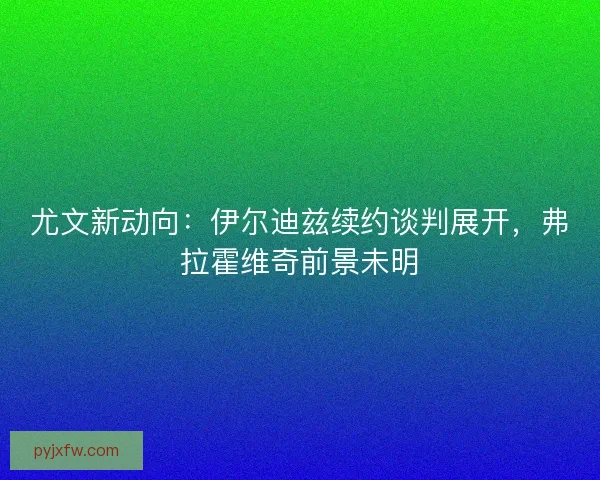 尤文新动向：伊尔迪兹续约谈判展开，弗拉霍维奇前景未明